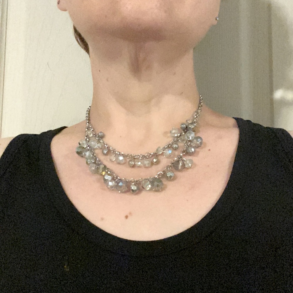 EUC 2 row ab beaded necklace